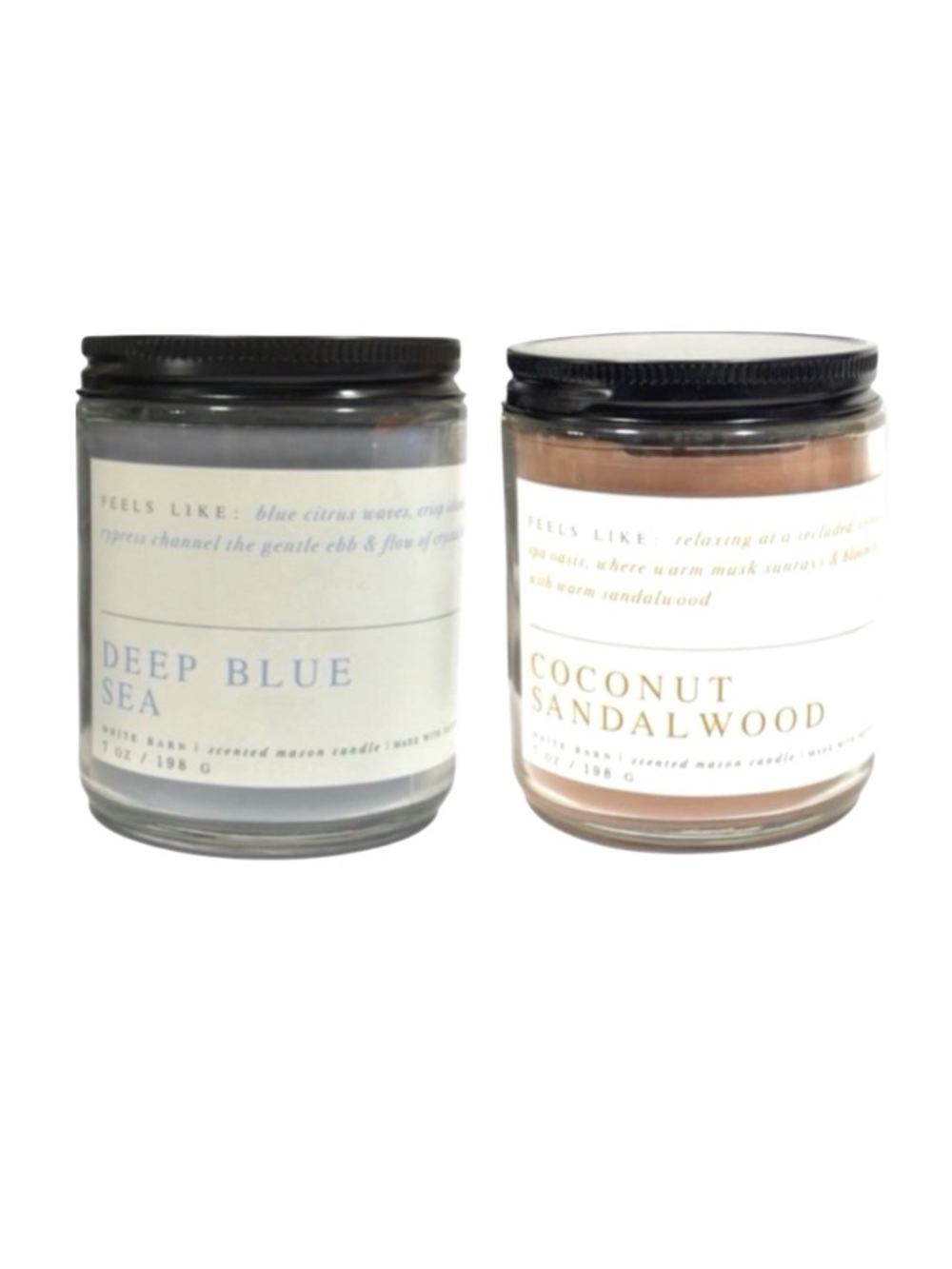 Deep Blue Sea Candle and Coconut Sandalwood Candle Set